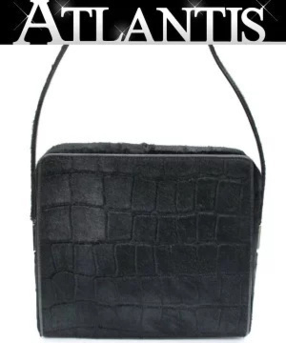 Gucci Square Shoulder Bag Calfskin Black